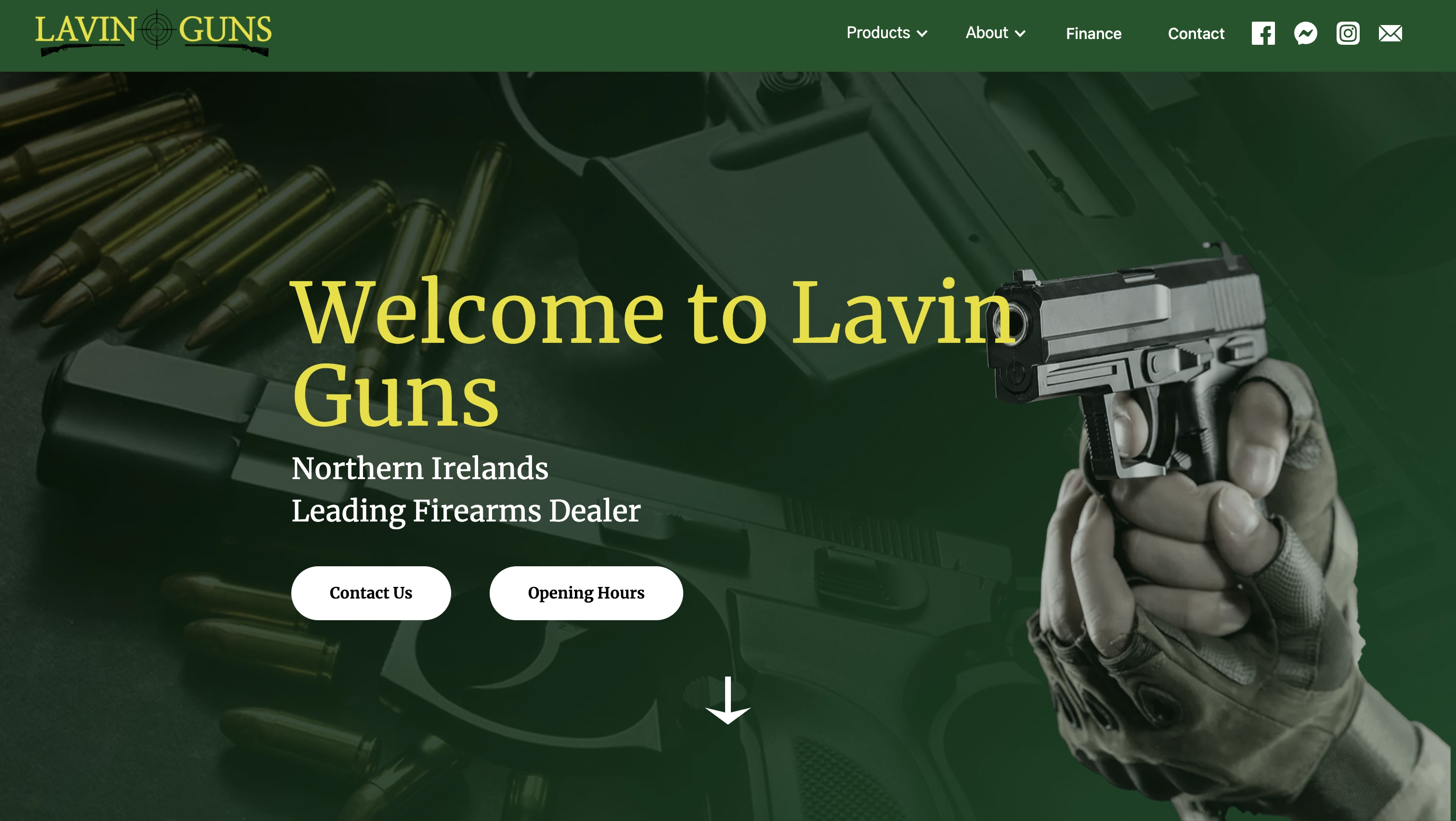 image of lavin guns website